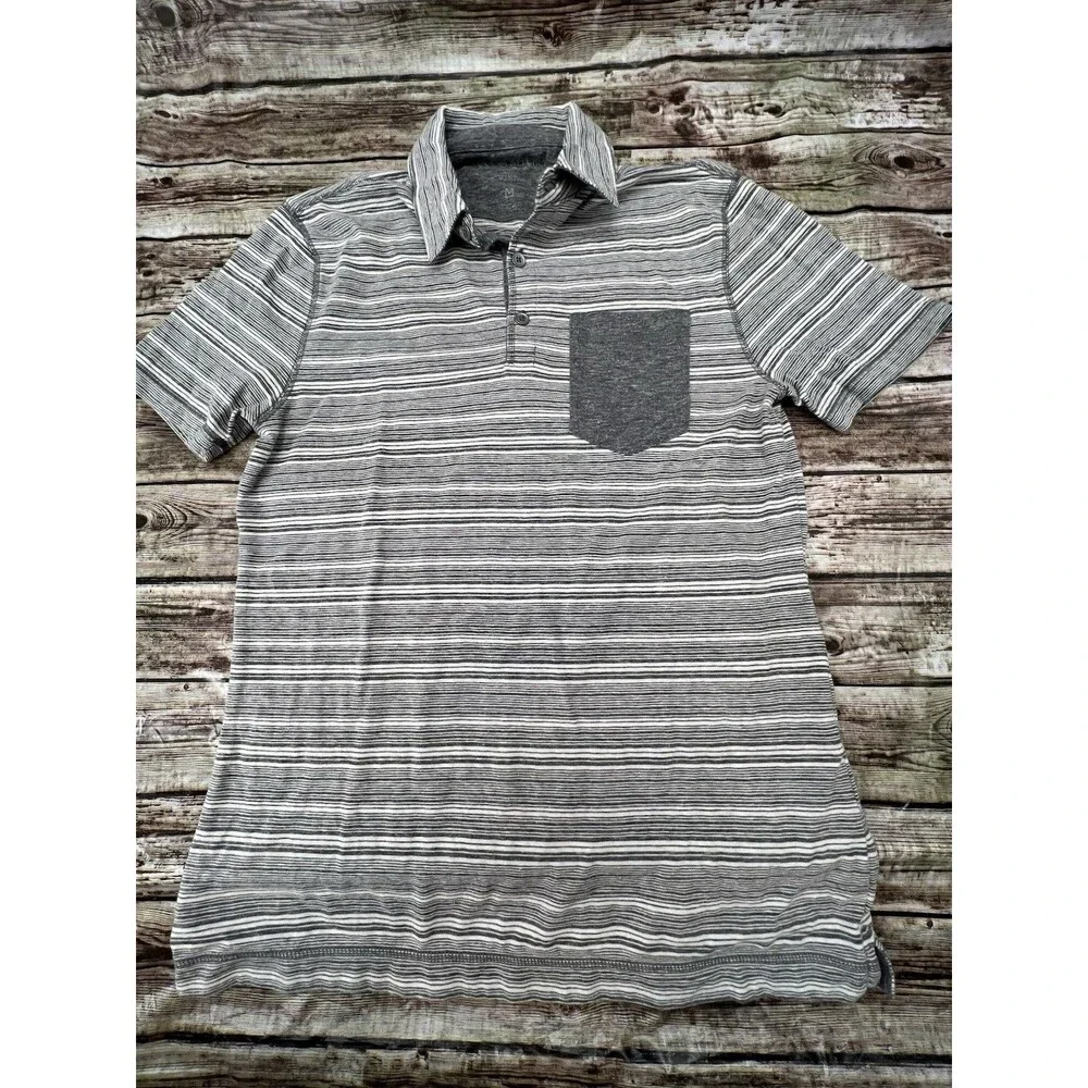 Banana Republic Gray Striped Men's Polo 